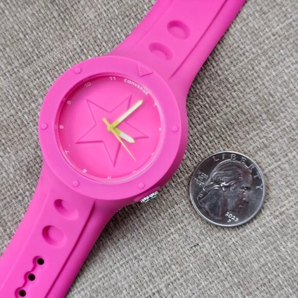 Converse Wristwatch Pink Rubber Sport Strap Unisex Analog Quartz Wrist Watch $65 main image 11